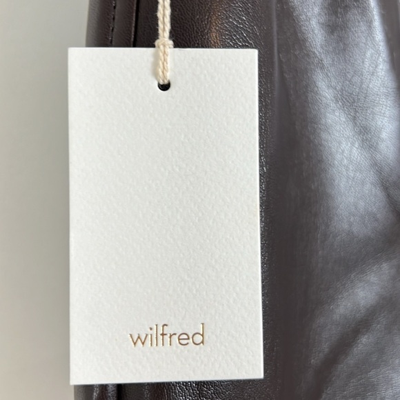 NWT Wilfred Melina Vegan Leather Pants Mocha Brown | Size 10 - Picture 5 of 9